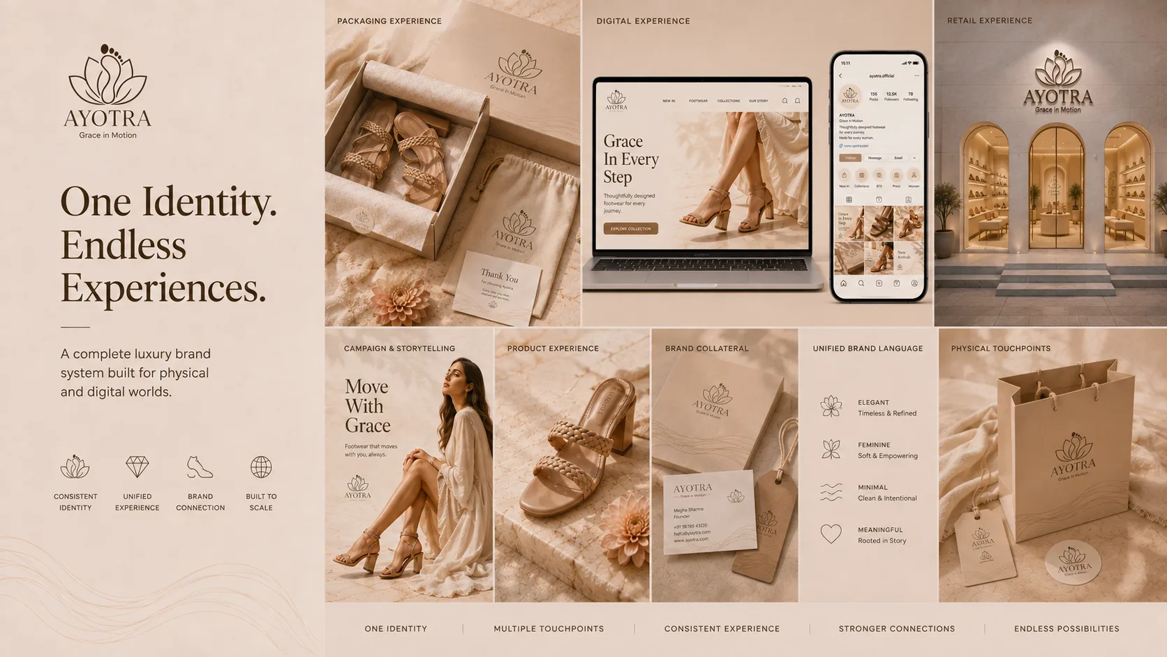 Ayotra — Logo and Branding packaging & visual design mockup 16 by Raghav Chopra